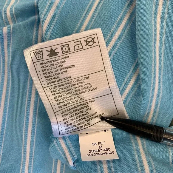 Nike Golf Fit Dry Men Size M Jersey Polo Golf Shirt Blue Stripes Short Sleeve - Picture 12 of 12